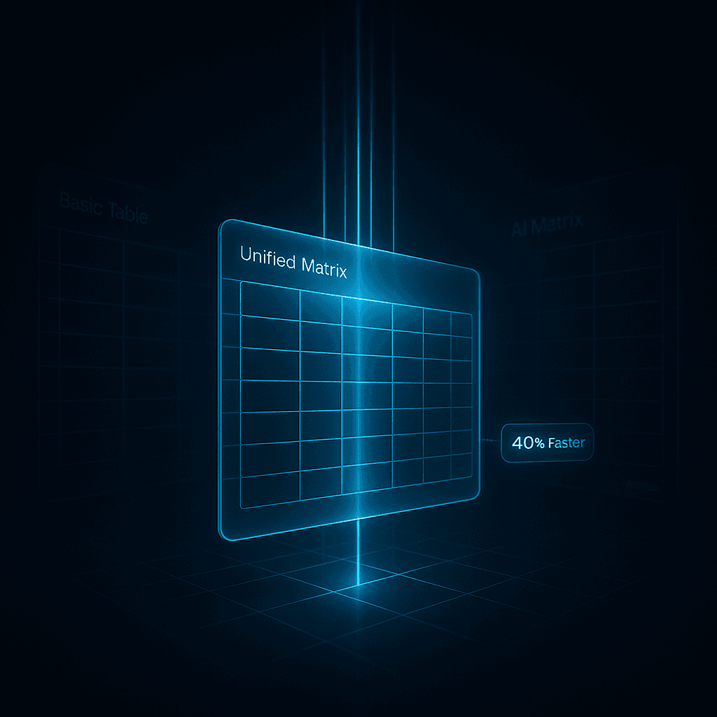 Matrix Consolidation, Faster Parsing, and the End of Table Confusion