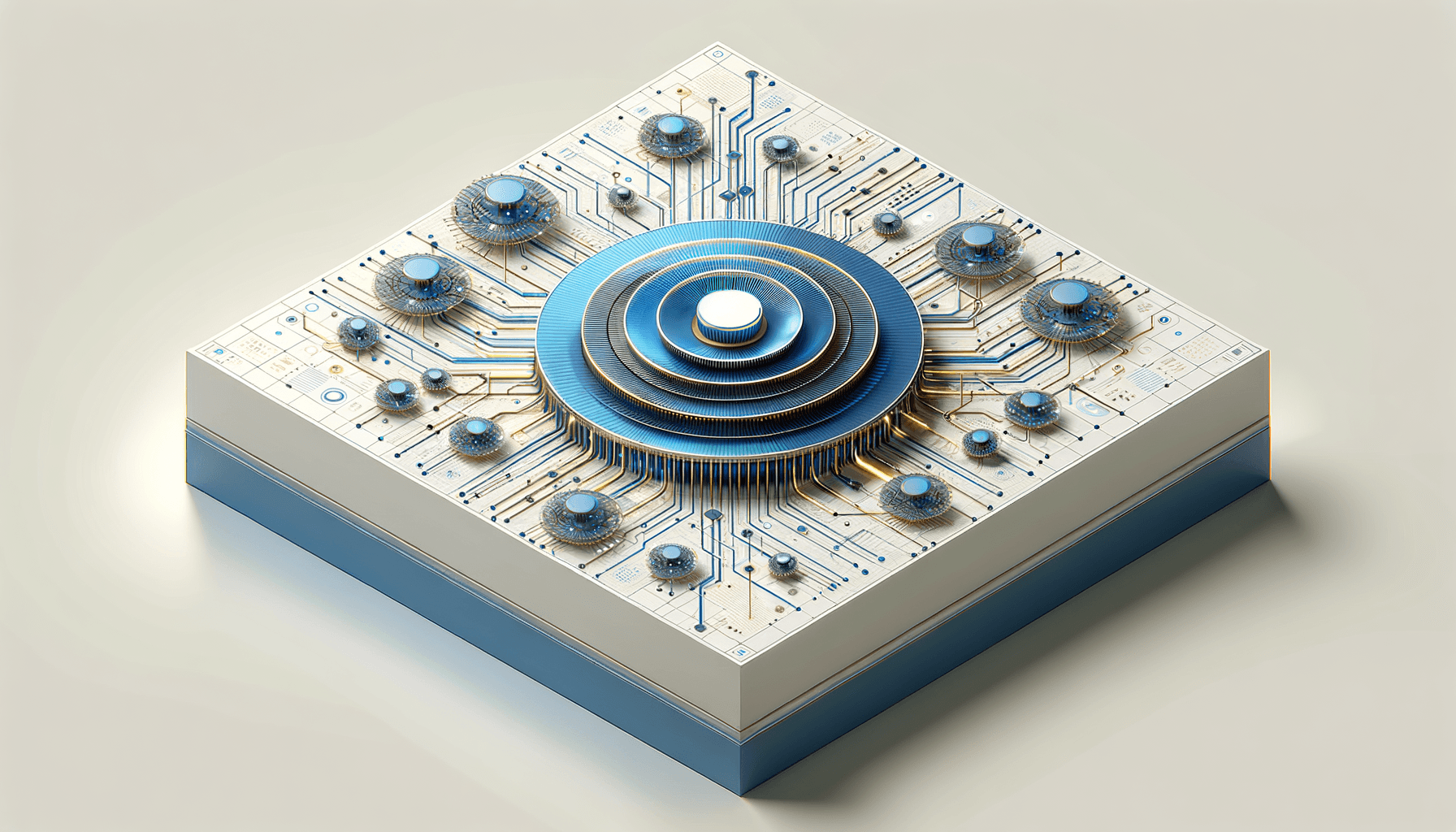 Isometric architectural diagram showing a central command dispatcher with 50+ intent pathways branching outward in organized layers, featuring circuit patterns